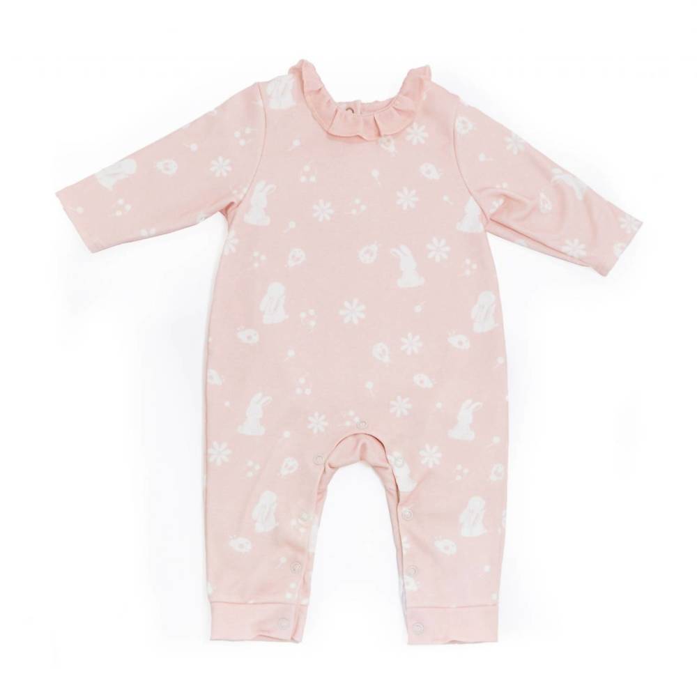 NEW BUNNIES BY THE BAY newborn and baby girls blossom's organic romper in pink/i